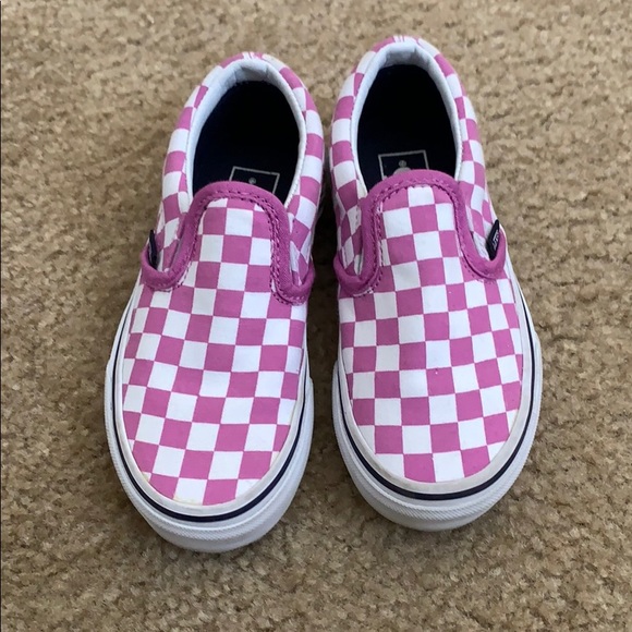 kids purple checkered vans